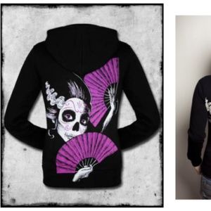 Akumu Dia Del Muerta Hoodie Rockabilly Pinup Goth